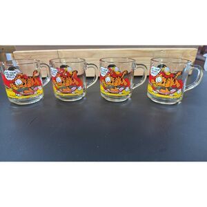 Vintage lot of 4 McDonald Garfield 1978 Coffee Mugs Jim Davis  USA